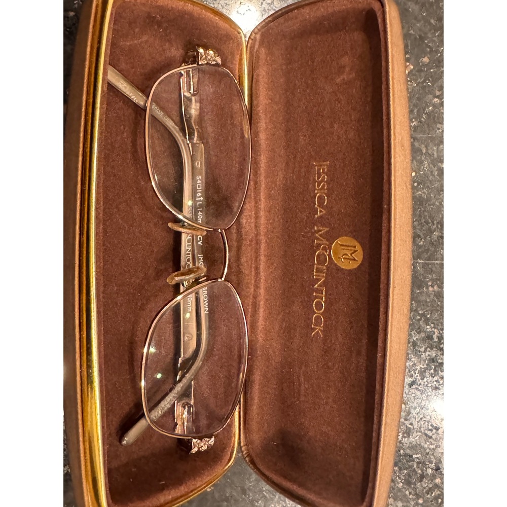 Jessica McClintock JMC 4031 Brown Metal Eyeglass Frames with Original Case 54-16